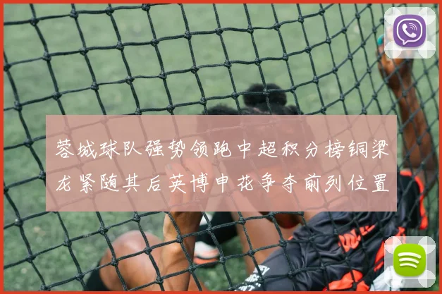 蓉城球队强势领跑中超积分榜铜梁龙紧随其后英博申花争夺前列位置